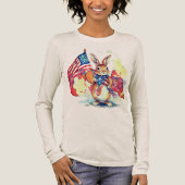Watercolor Konijn met Amerika Tri-Blend Shirt (Voorkant)