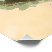 Watercolor Konijn Met Bloemenkrans Baby Shower Perfect Poster (Hoek)