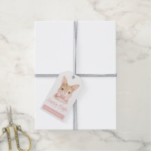 Watercolor Konijn met Roze Strik| Schattig Paas Ko
