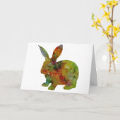 Watercolor Konijn, Moederdag Kaart (Gele Bloem)