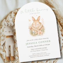 Watercolor Konijn Pasen Lente Baby Shower