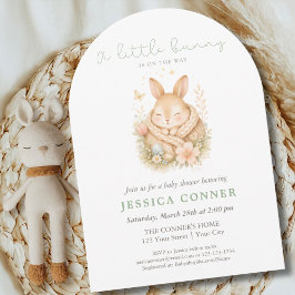 Watercolor Konijn Pasen Lente Baby Shower Kaart
