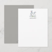 Watercolor Konijn Persoonlijke Briefpapier Notitiekaartje (Voorkant / Achterkant)