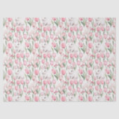 🌷🐇Watercolor Konijn & Tulp Pasen  Tissuepapier (Voorkant)