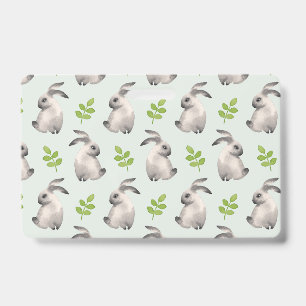 Watercolor konijnen en gras badge
