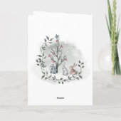 Watercolor Konijnen Kerstmis Boom Kaart (Achterkant)