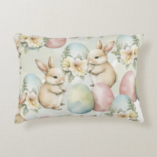 Watercolor Konijnen Tuin Accent Kussen