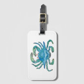 Watercolor krab bagage label (Voorkant (verticaal))