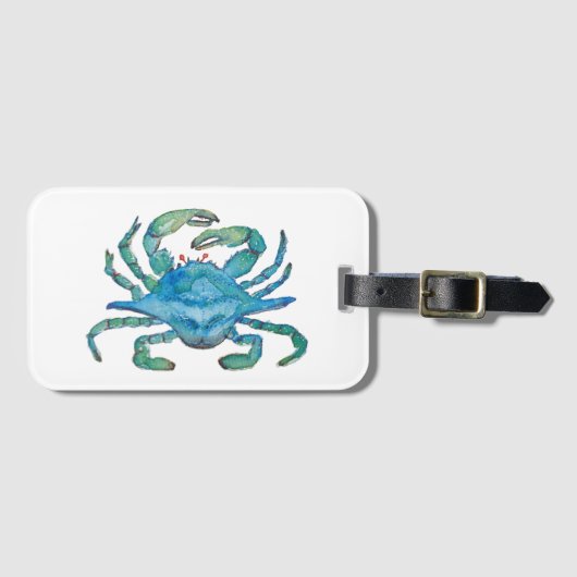 Watercolor krab bagage label (Voorkant (horizontaal))