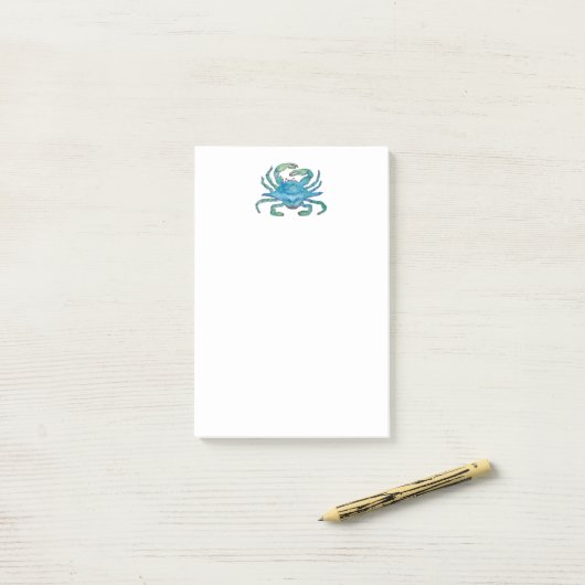 Watercolor Krab Post-it Post-it® Notes (Op bureau)