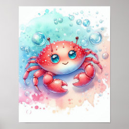 Watercolor Krab Poster