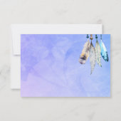 Watercolor Kralen en Veren Trouw RSVP (Achterkant)