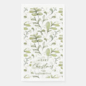 Watercolor Kranberrytakken Custom Kerstmis Servet (Voorkant)