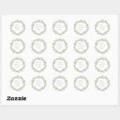 Watercolor Krans Kerststicker Ronde Sticker (Vel)