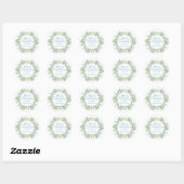 Watercolor Krans Kerststicker Ronde Sticker (Vel)