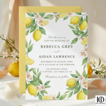 Watercolor Krans Mediterraans Citrus Bruiloft