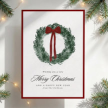 Watercolor Krans Rode Rand Niet-Foto Kerstmis