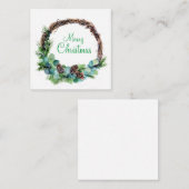 Watercolor krans van kegels notitiekaartje (Voorkant / Achterkant)