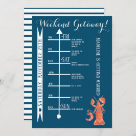 Watercolor Kreeft Bachelorette Weekenduitstapje Kaart