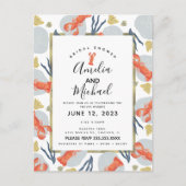 Watercolor Kreeft Crustacea Bruiloftsborrel  Briefkaart (Voorkant)