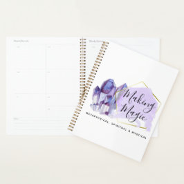 Watercolor Kristallen & Gouden Geometrische Boho L Planner