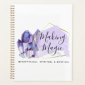 Watercolor Kristallen & Gouden Geometrische Boho L Planner (Voorkant)