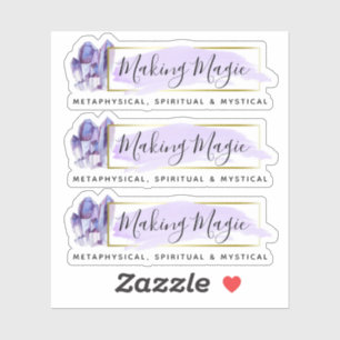 Watercolor Kristallen & Gouden Geometrische Logo S Sticker