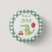 Watercolor Krokodil 1e verjaardag Ronde Button 3,2 Cm (Voorkant)