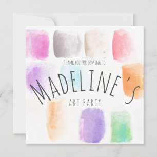 Watercolor Kunst Feest Verjaardag Kleurrijk Abstra Bedankkaart