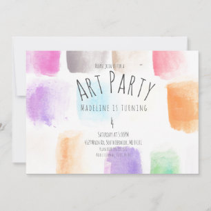 Watercolor Kunst Feest Verjaardag Kleurrijk Abstra Kaart