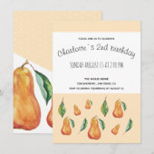 Watercolor Kunst Happy Pear Aankondiging (Voorkant / Achterkant)