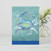 Watercolor Kunst Krab Kaart (Staand voorkant)