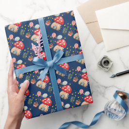Watercolor Kunst Moppige Paddenstoelen Illustratie Cadeaupapier