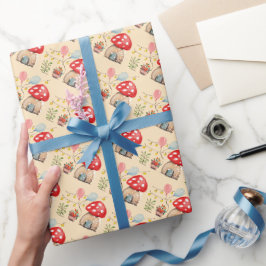 Watercolor Kunst Moppige Paddenstoelen Illustratie Cadeaupapier