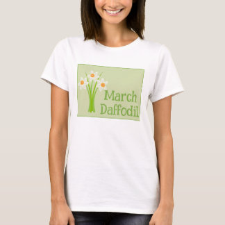 Watercolor Kunst Narcis Bloem Maart Verjaardag T-shirt