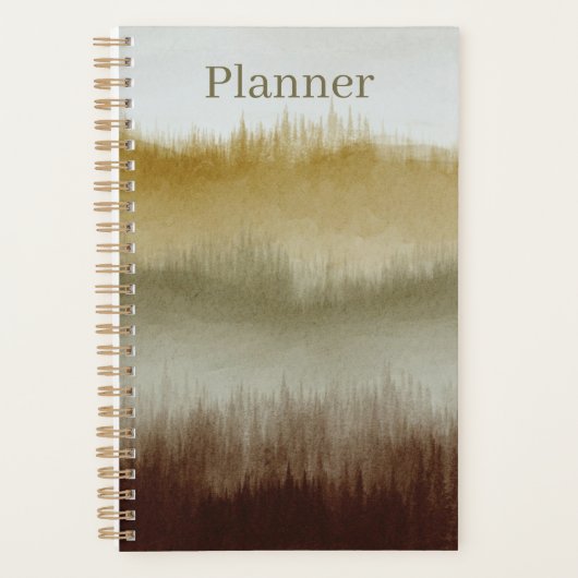 Watercolor Kunst Planner | 5.5 x 8.5 | Bruin (Voorkant)