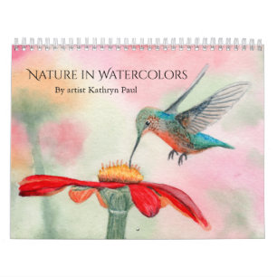 Watercolor kunst wandkalender: natuur landschappen kalender