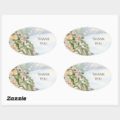 Watercolor Kust Dank Je Ovale Sticker (Vel)