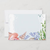 Watercolor Kust Huwelijksbelofte Vernieuwingsfeest Save The Date (Achterkant)