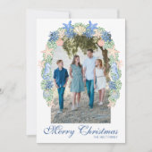 Watercolor Kust Kerst Garland Foto Feestdagenkaart (Voorkant)