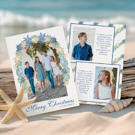 Watercolor Kust Kerst Garland Foto Feestdagenkaart