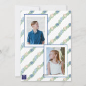 Watercolor Kust Kerst Garland Foto Feestdagenkaart (Achterkant)