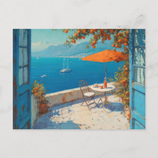 Watercolor Kustkunst Ansichtkaart Briefkaart