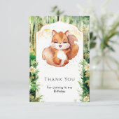 Watercolor Kute Eekhoorn Verjaardag Bedankkaart (Staand voorkant)