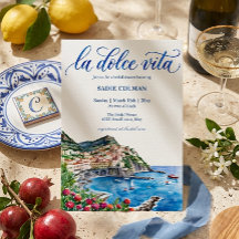 Watercolor La Dolce Vita Italiaans Bruidsbad