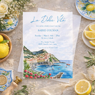 Watercolor La Dolce Vita Italiaanse Bruidsdouche  Kaart