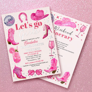 Watercolor Laatste Rodeo Bachelorette Feestweekend Folie Uitnodiging