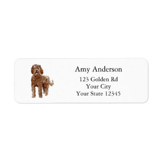 Watercolor Labradoodle Hond Retouradres Etiket