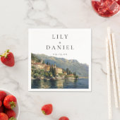 Watercolor Lago di Como Italiaanse Bestemming Trou Servet (Insitu)