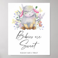 Watercolor lam - baby's zijn schattig poster